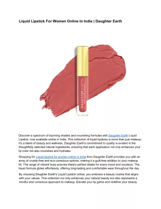 Liquid Lipstick For Women Online In India _ Daughter Earth (1)