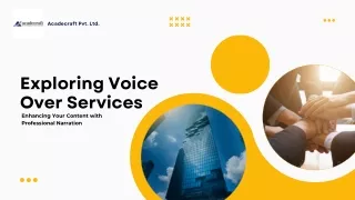 Exploring Voice Over Services Enhancing Your Content with Professional Narration