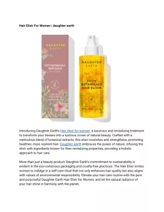 Hair Elixir For Women _ daughter earth