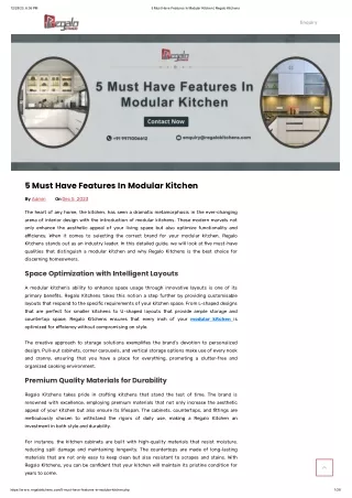 5 Must Have Features In Modular Kitchen