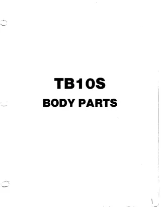 Takeuchi TB10S Compact Excavator (Body) Parts Catalogue Manual