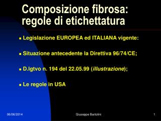 Composizione fibrosa: regole di etichettatura