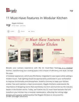 11 Must-Have Features In Modular Kitchen