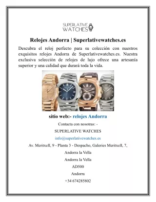 Relojes Andorra Superlativewatches.es