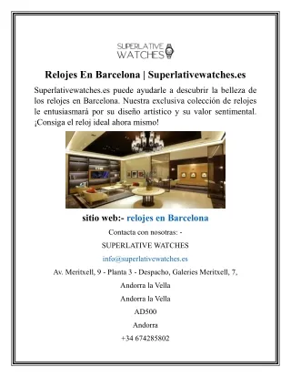 Relojes En Barcelona  Superlativewatches.es