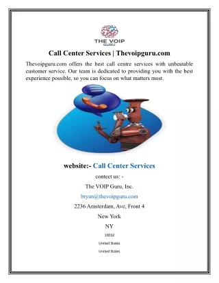 Call Center Services  Thevoipguru