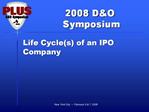 Life Cycles of an IPO Company