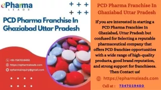 PCD Pharma Franchise In Ghaziabad Uttar Pradesh