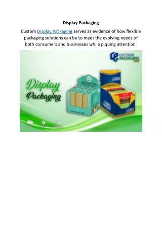 Display Packaging boxes