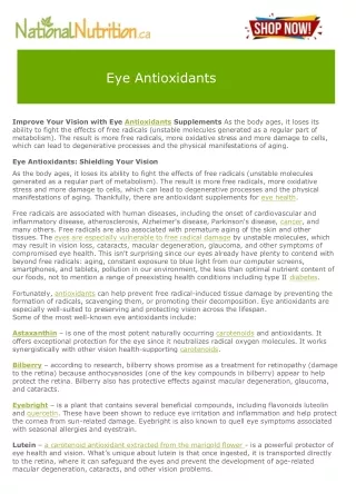Eye Antioxidants