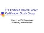 ITT Certified Ethical Hacker Certification Study Group