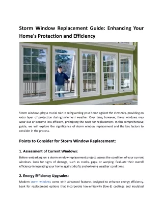 Storm Window Replacement Guide_ Enhancing Your Home's Protection and Efficiency