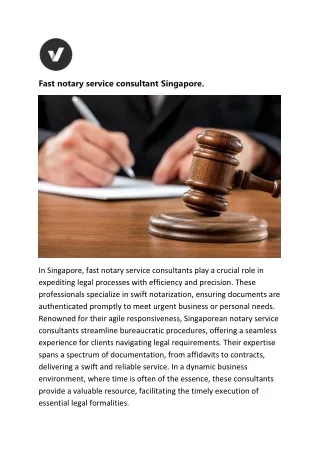 Fast notary service consultant Singapore