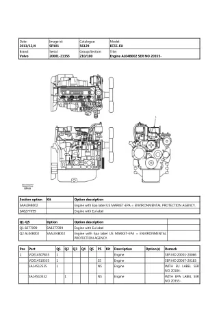 Volvo EC55-EU Compact Excavator Parts Catalogue Manual (SN 20001 - 21355)