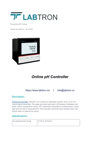 Online pH Controller