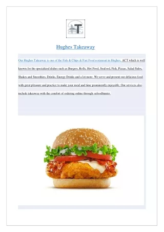 Flat 5% Offer at Hughes Takeaway menu - Order Now