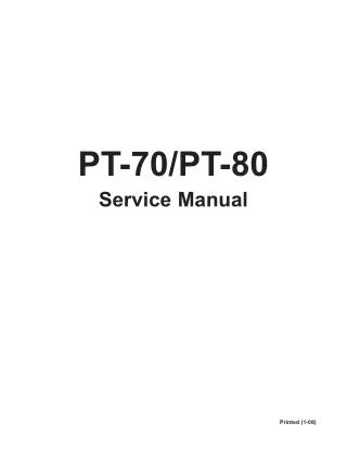 ASV Posi-Track PT-80 Track Loader Service Repair Manual