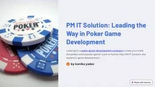 Poker Game Development Company - PM IT Solution