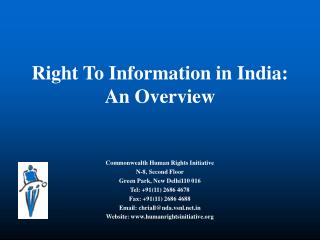 Right To Information in India: An Overview