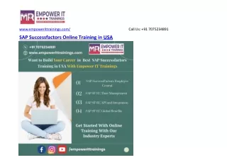 SAP Successfactors Online Training in USA