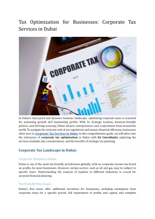 Tax Optimization for Businesses_ Corporate Tax Services in Dubai