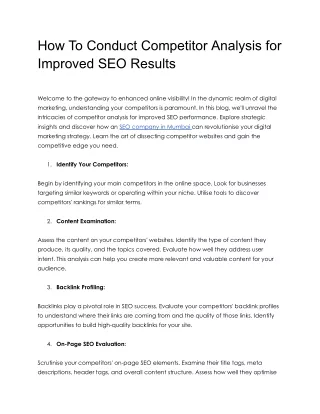 How To Conduct Competitor Analysis for Improved SEO Results