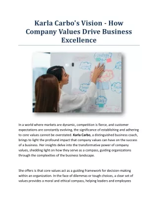 Karla Carbo's Vision - How Company Values Drive Business Excellence