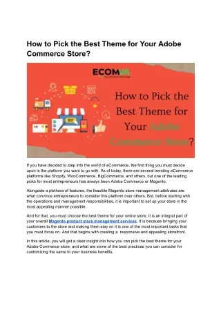 How to Pick the Best Theme for Your Adobe Commerce Store?