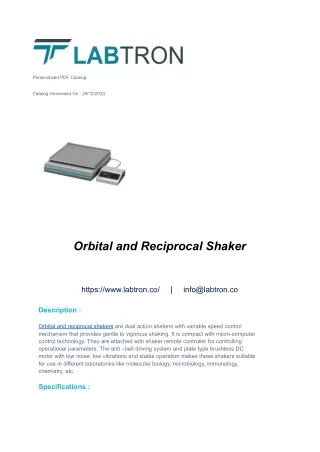 Orbital and Reciprocal Shaker