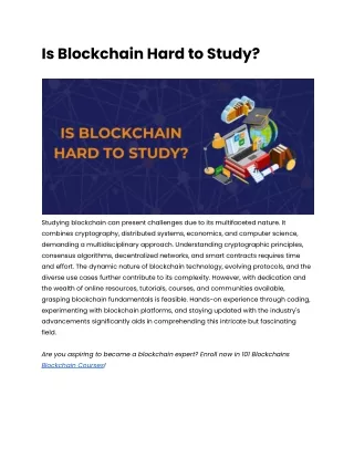 Is blockchain hard to study_