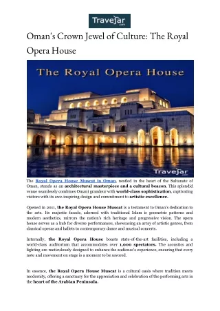 Royal Opera House In Oman