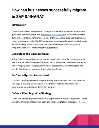 How can businesses successfully migrate to SAP S_4HANA_