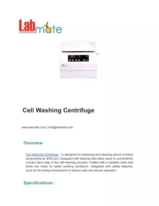 Cell Washing Centrifuge