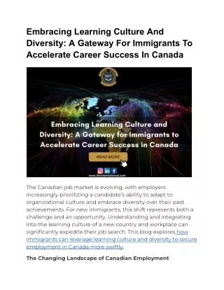 Embracing Learning Culture And Diversity_ A Gateway For Immigrants To Accelerate Career Success In Canada