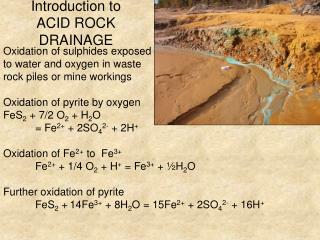 Introduction to ACID ROCK DRAINAGE