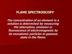 FLAME SPECTROSCOPY