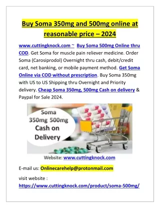 Buy Soma 350mg and 500mg online at reasonable price – 2024