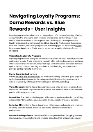 Navigating Loyalty Programs: Darna Rewards vs. Blue Rewards User Insights