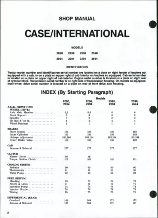 Case IH Case International 2390 Tractor Service Repair Manual