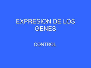 EXPRESION DE LOS GENES