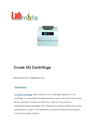 Crude Oil Centrifuge