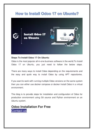 How to Install Odoo 17 on Ubuntu