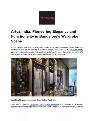 Artuz India_ Pioneering Elegance and Functionality in Bangalore's Wardrobe Scene (1)