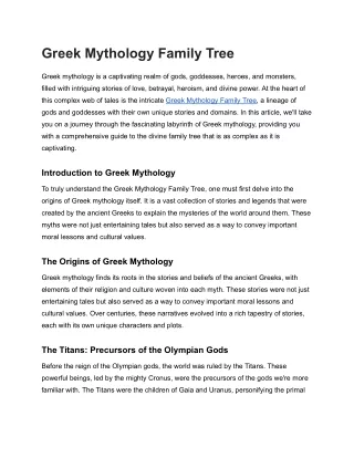 Unraveling the Intricate Family Tree of Greek Gods_ A Comprehensive Guide