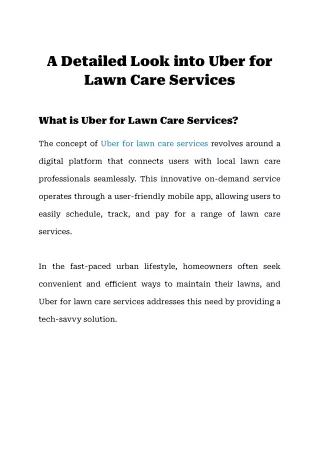 A Detailed Look into Uber for Lawn Care Services