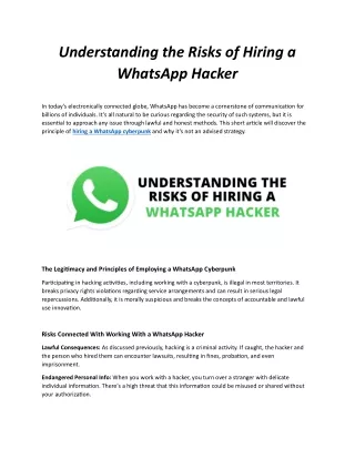 Understanding the Risks of Hiring a WhatsApp Hacker