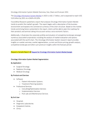 Oncology Information System Market