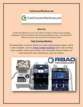 Cash Counting Machine