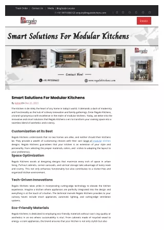 Smart Solutions For Modular Kitchens