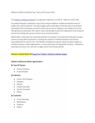 Pediatric Healthcare Market